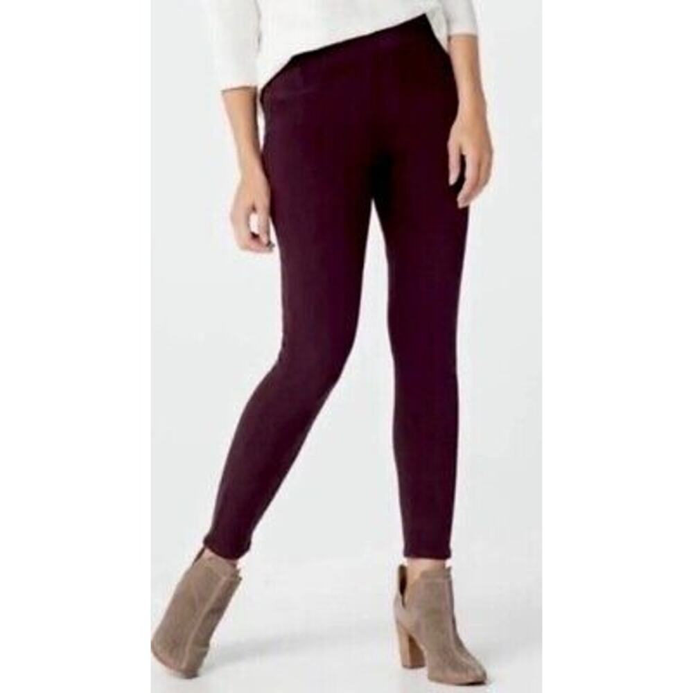 NEW Spanx The Perfect Pant Wine Purple Ponte Leggings Women's Med